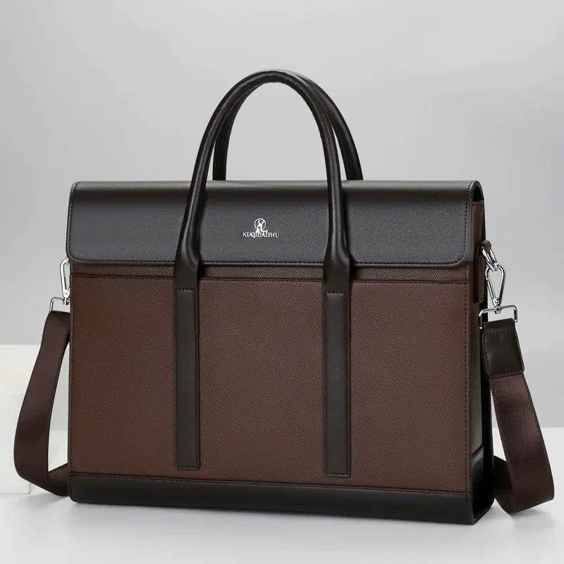 Kuji Business Men's Leather Briefcase Bag - Solstik