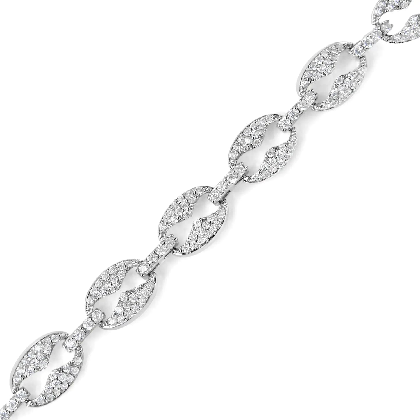 14K White Gold Diamond Prong Set Bracelet - 7" - Solstik