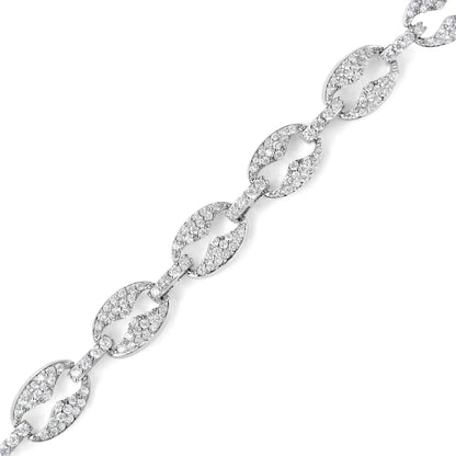 14K White Gold Diamond Prong Set Bracelet - 7" - Solstik