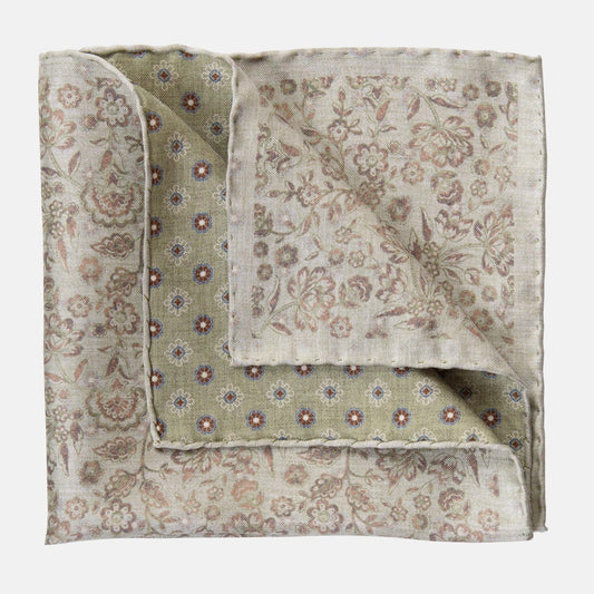 Pascal - Double Sided Silk Pocket Square - Sage Green - Solstik