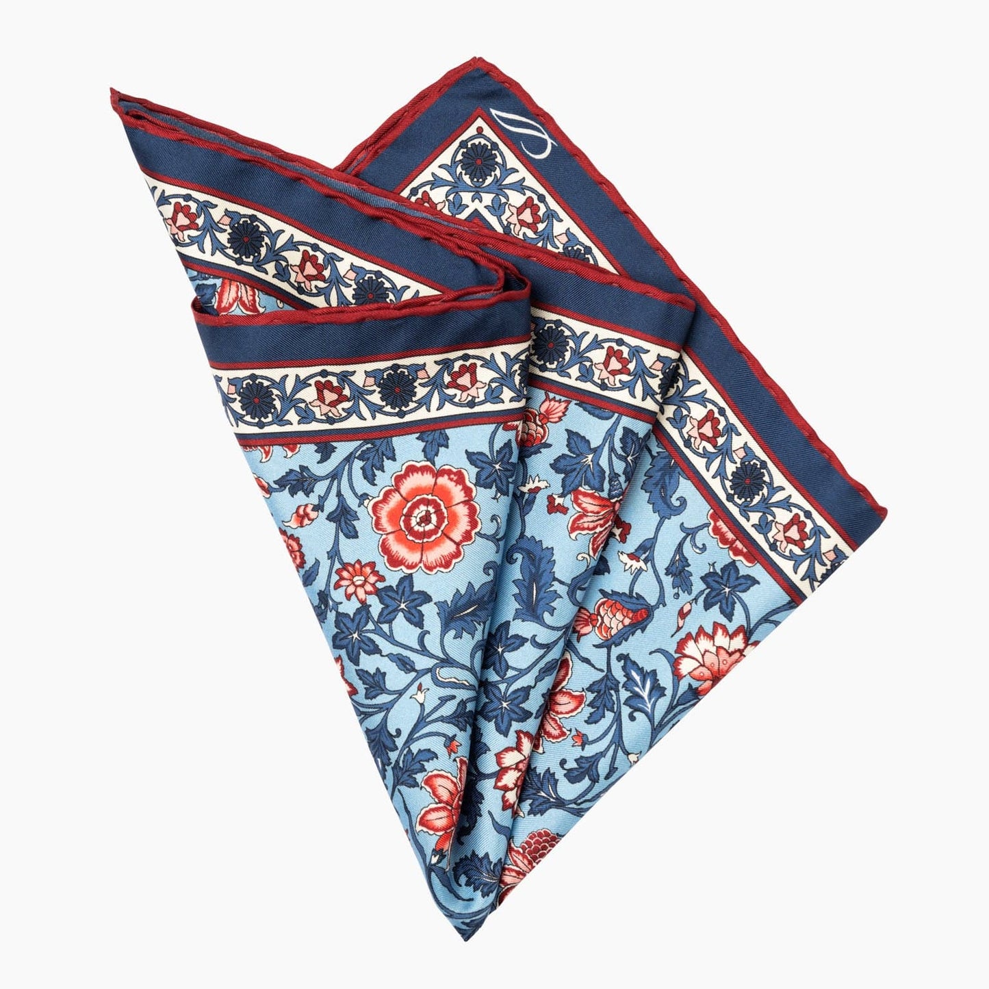 Ibiza - Silk Pocket Square - Blue & Pink - Solstik