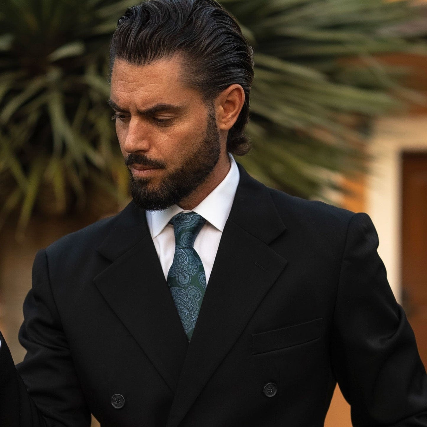 Cortina - Silk Jacquard Tie - Bottle Green - Solstik
