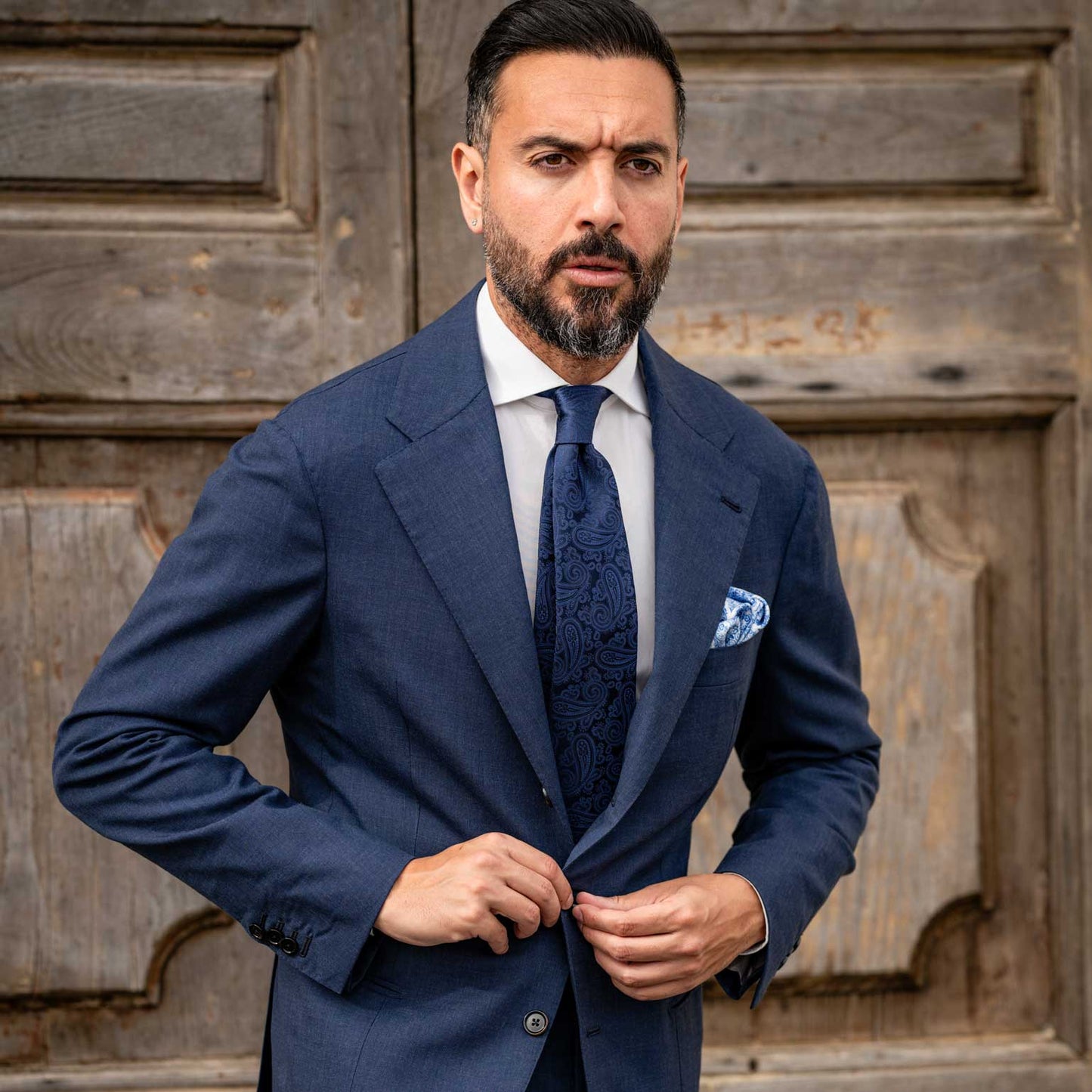 Soave - Silk Jacquard Tie - Midnight Blue - Solstik