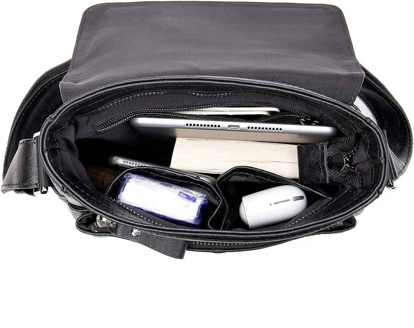 FR Fashion Co. Men's Compact Genuine Leather Crossbody Bag