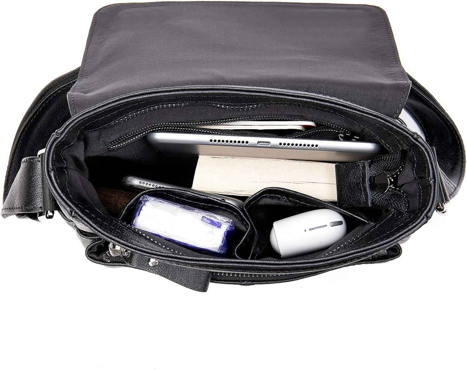 FR Fashion Co. Men's Compact Genuine Leather Crossbody Bag