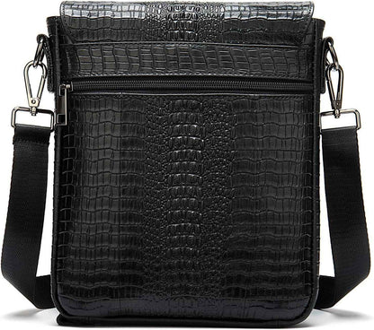 FR Fashion Co. Men's Crocodile Leather Crossbody Bag