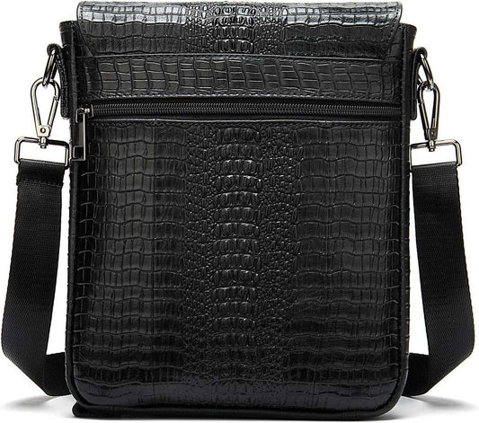 FR Fashion Co. Men's Crocodile Leather Crossbody Bag