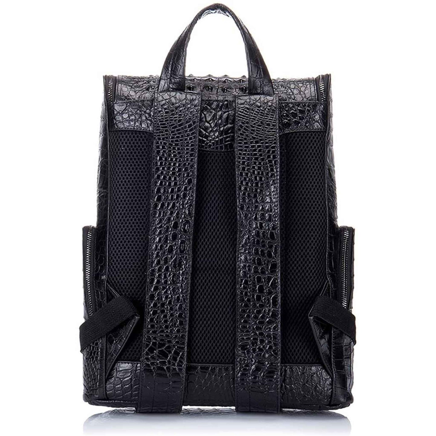 FR Fashion Co. 13" Men's Leather Crocodile Design Backpack