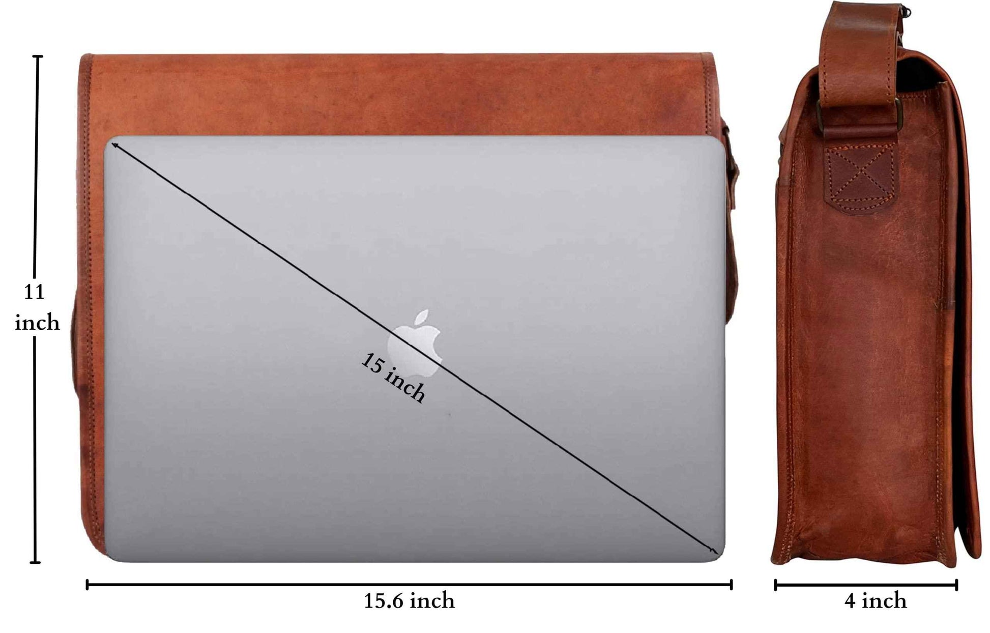 FR Fashion Co. 15" Men's Genuine Leather Crossbody Messenger Bag