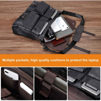 FR Fashion Co. 16" Men's Leather Messenger Bag