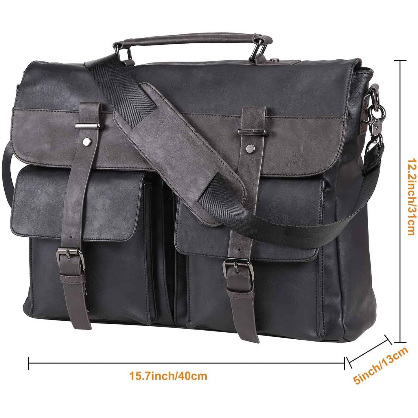 FR Fashion Co. 16" Men's Leather Messenger Bag