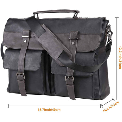 FR Fashion Co. 16" Men's Leather Messenger Bag