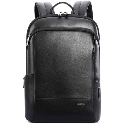 FR Fashion Co. 17" Men's Anti-Theft Leather Backpack with Hidden Pockets