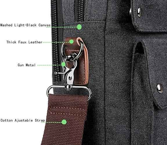 FR Fashion Co. 18" Men's Canvas Laptop Messenger Bag