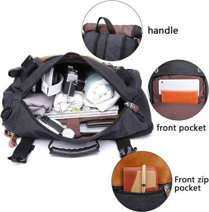 FR Fashion Co. 19" Men's Convertible Canvas Travel Backpack