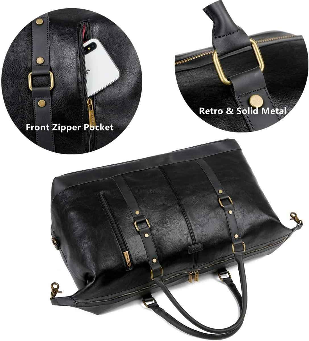 FR Fashion Co. 20" Leather Overnight Travel Duffel Bag