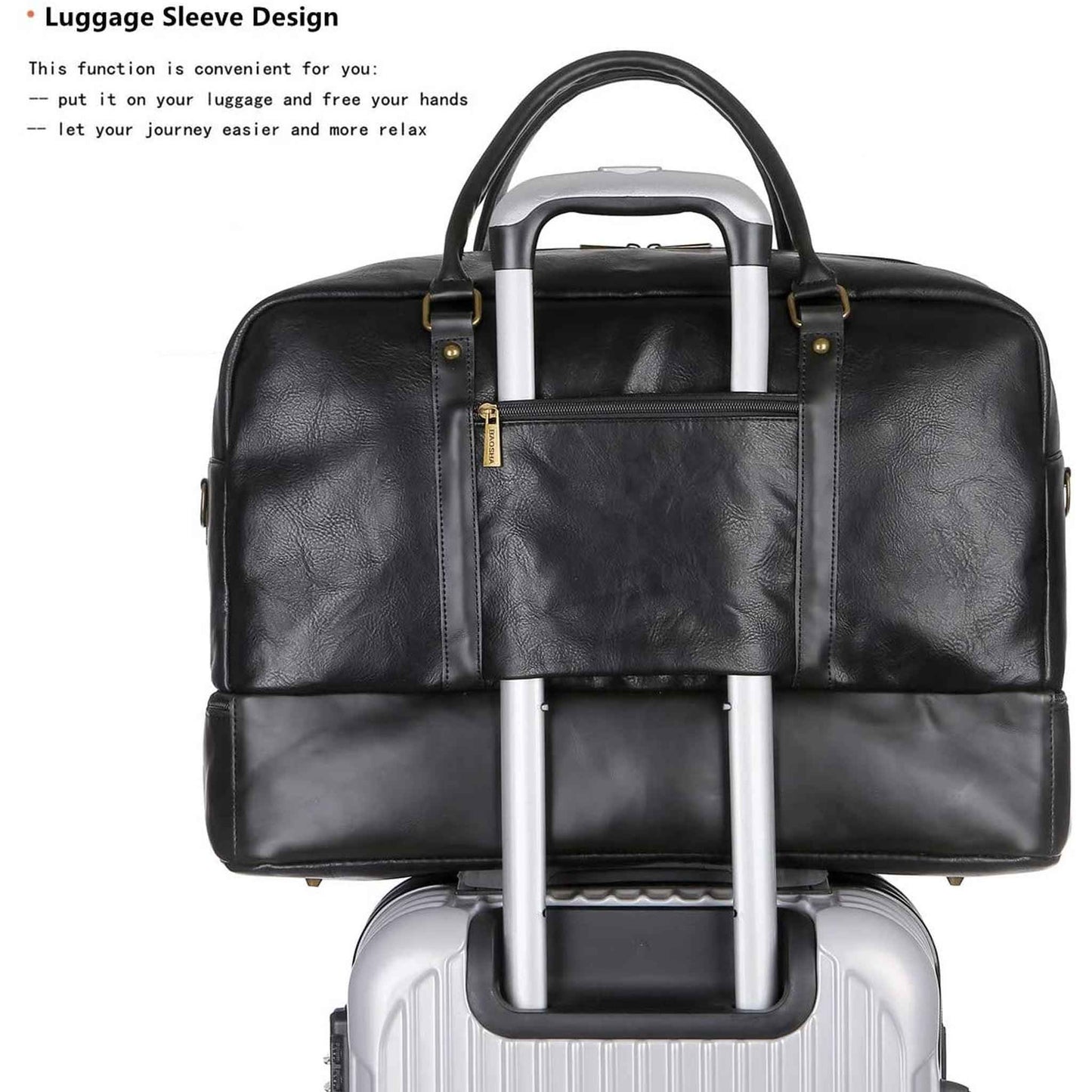 FR Fashion Co. 20" Men's Stylish Leather Duffle Bag