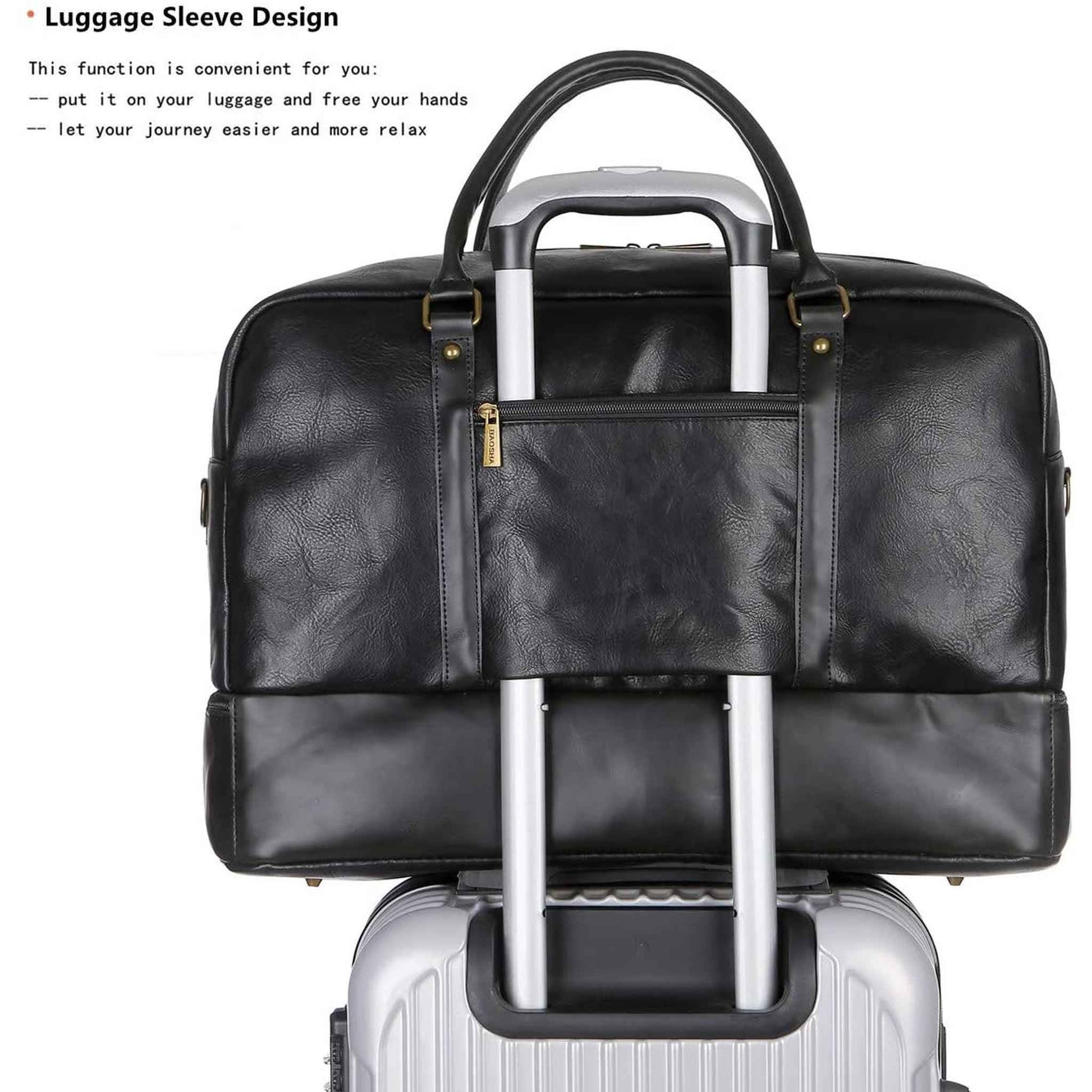 FR Fashion Co. 20" Men's Stylish Leather Duffle Bag