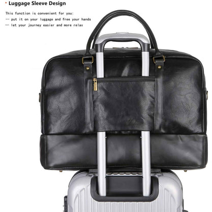 FR Fashion Co. 20" Men's Stylish Leather Duffle Bag