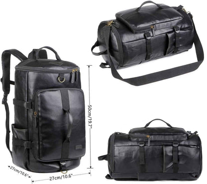 FR Fashion Co. 20" Men's Versatile Leather Duffel Bag