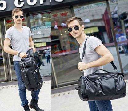 FR Fashion Co. 20" Men's Versatile Leather Duffel Bag