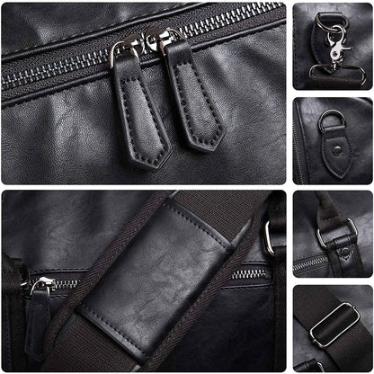 FR Fashion Co. 21" Men's Classic Leather Duffle Bag