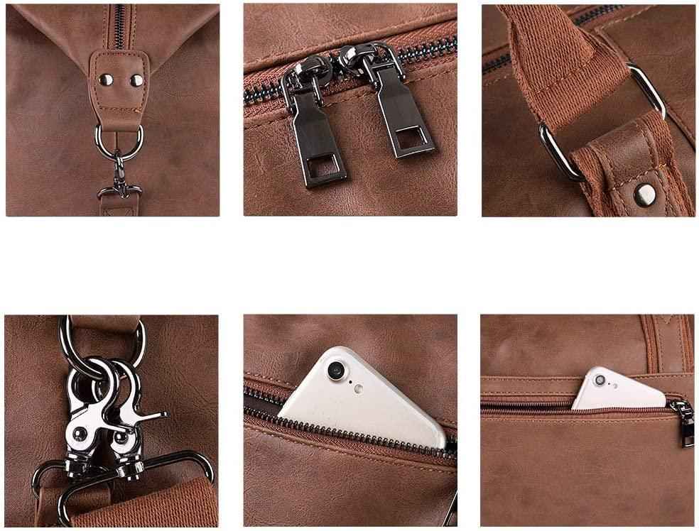 FR Fashion Co. 21" Men's Leather Compact Travel Duffel Bag