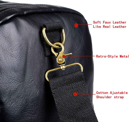 FR Fashion Co. 21" Men's Leather Expandable Duffel Bag
