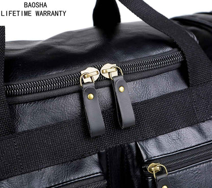 FR Fashion Co. 21" Men's Leather Expandable Duffel Bag