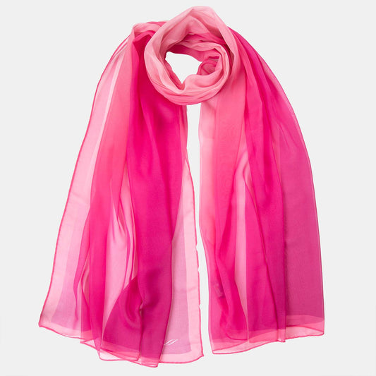 Sophia - Silk Scarf Shawl- Fuchsia - Solstik
