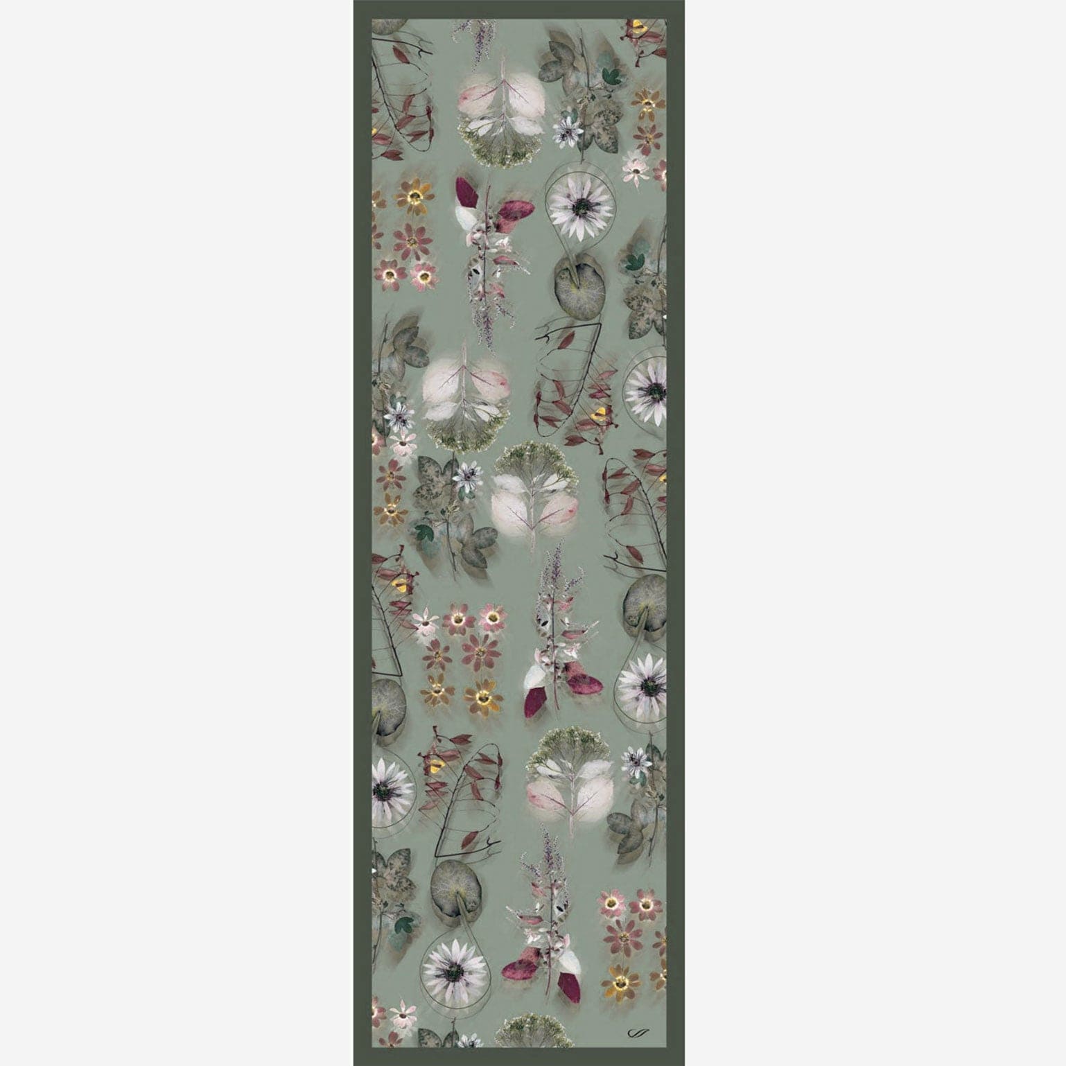 Botanica - Long Silk Scarf - Green - Solstik