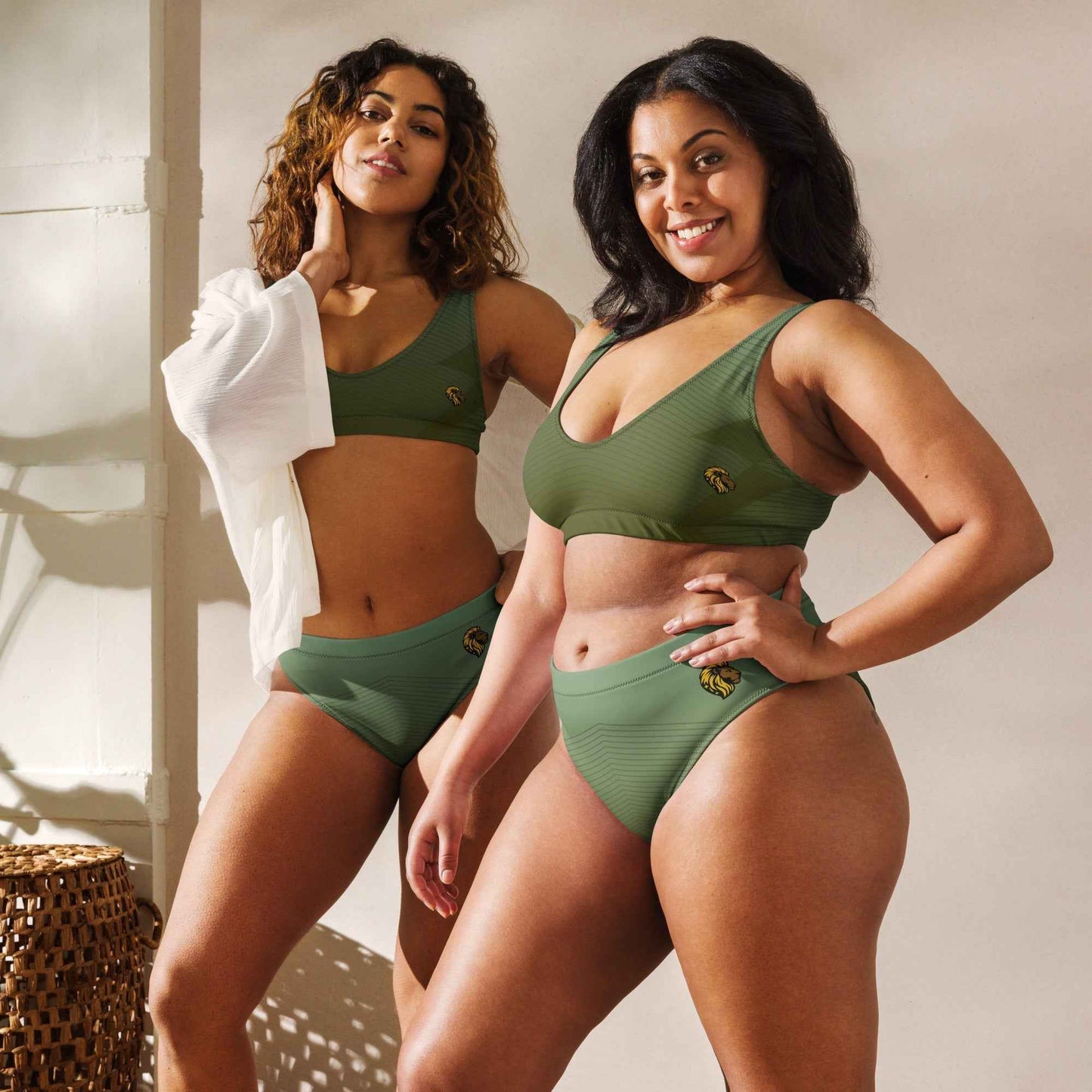 Green high-waisted bikini