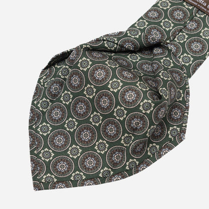 La Vigna - Printed Wool & Silk Tie - Green - Solstik