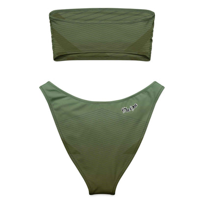 Green Strapless bikini