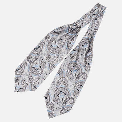 Bugatti - Silk Ascot Cravat Tie - Grey - Solstik