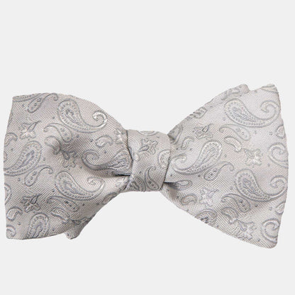 Leonardo - Silk Bow Tie - Silver - Solstik
