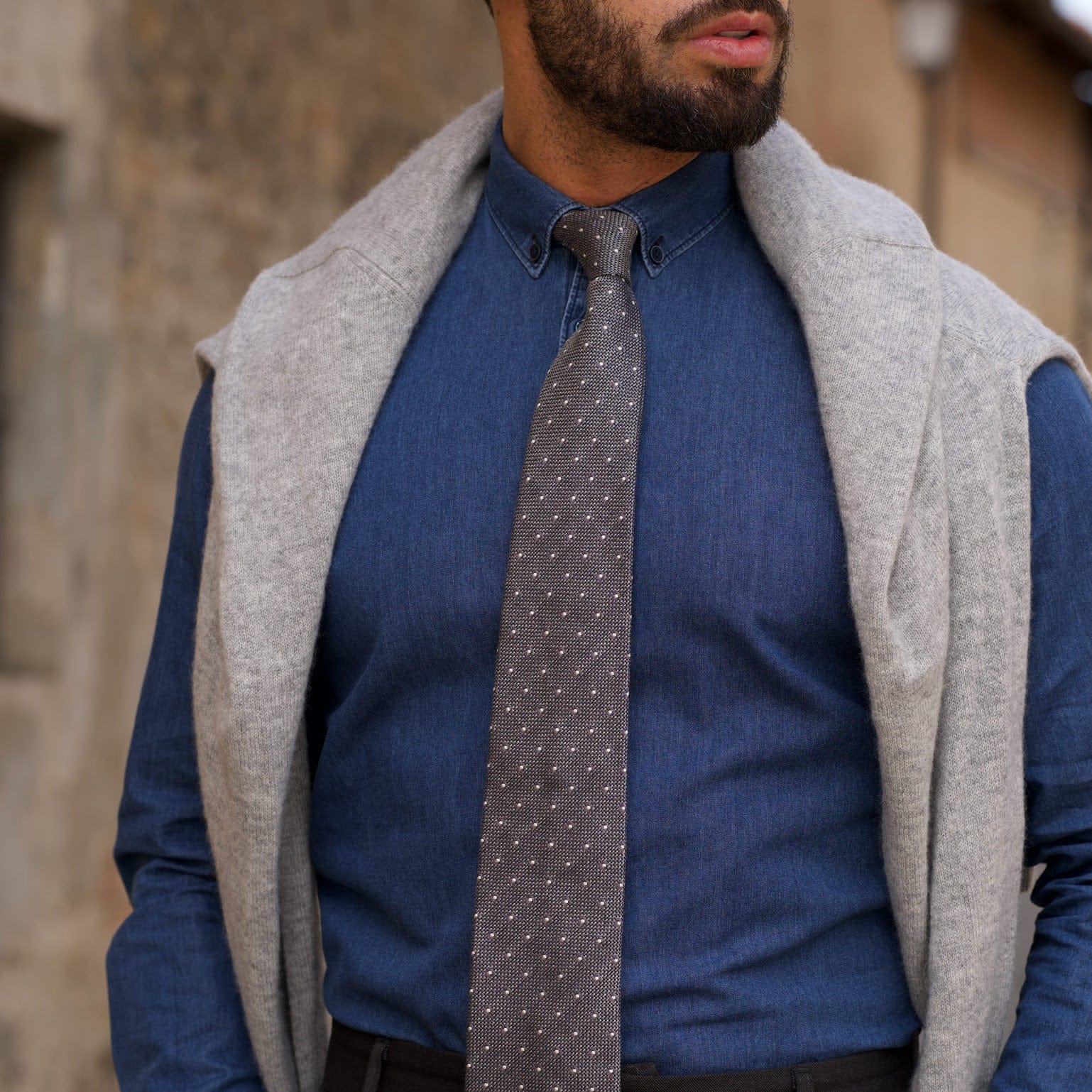 Mattei - Silk Grenadine Tie - Grey - Solstik