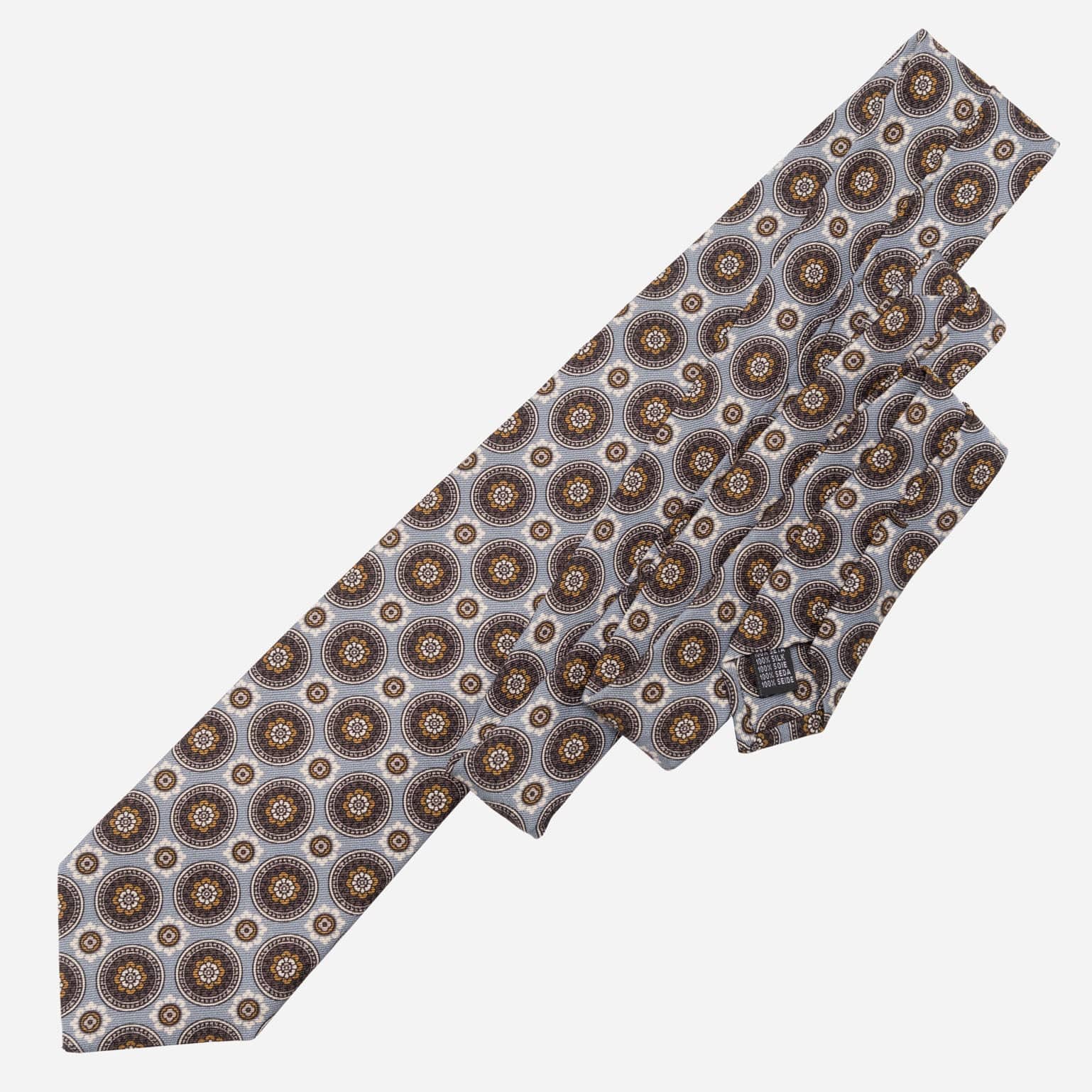 La Vigna - Printed Wool & Silk Tie - Grey - Solstik
