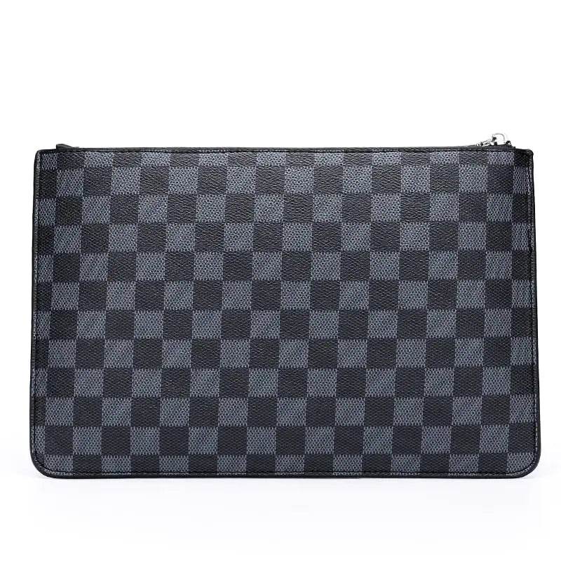 Men's Soft PU Plaid Business Casual Clutch Bag - Solstik