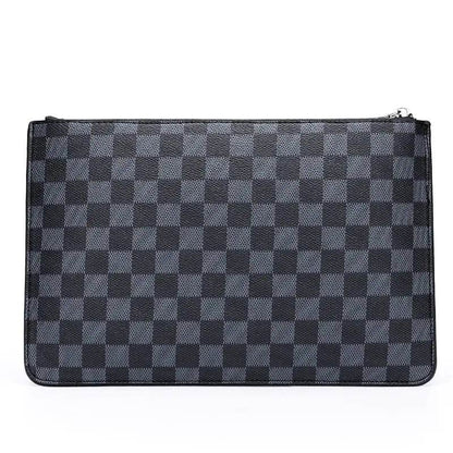 Men's Soft PU Plaid Business Casual Clutch Bag - Solstik