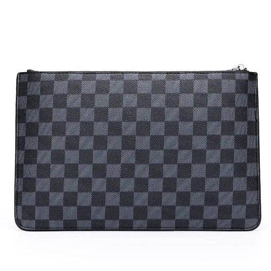 Men's Soft PU Plaid Business Casual Clutch Bag - Solstik