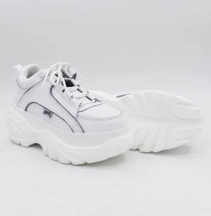 Heart-Shaped White Platform Shoes with Thick Soles - Solstik