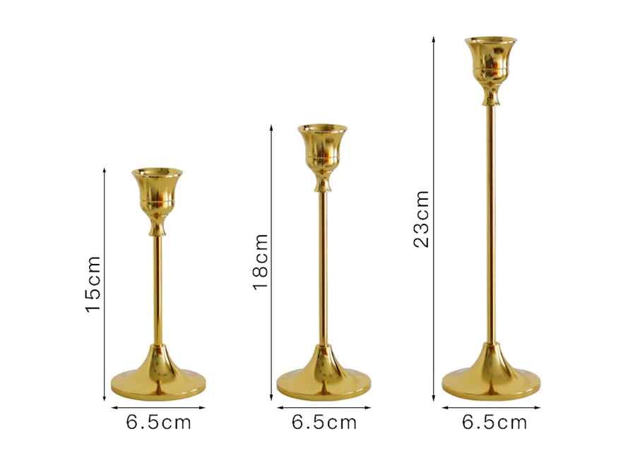 Elegant Vintage Gold Candle Holder - Solstik #