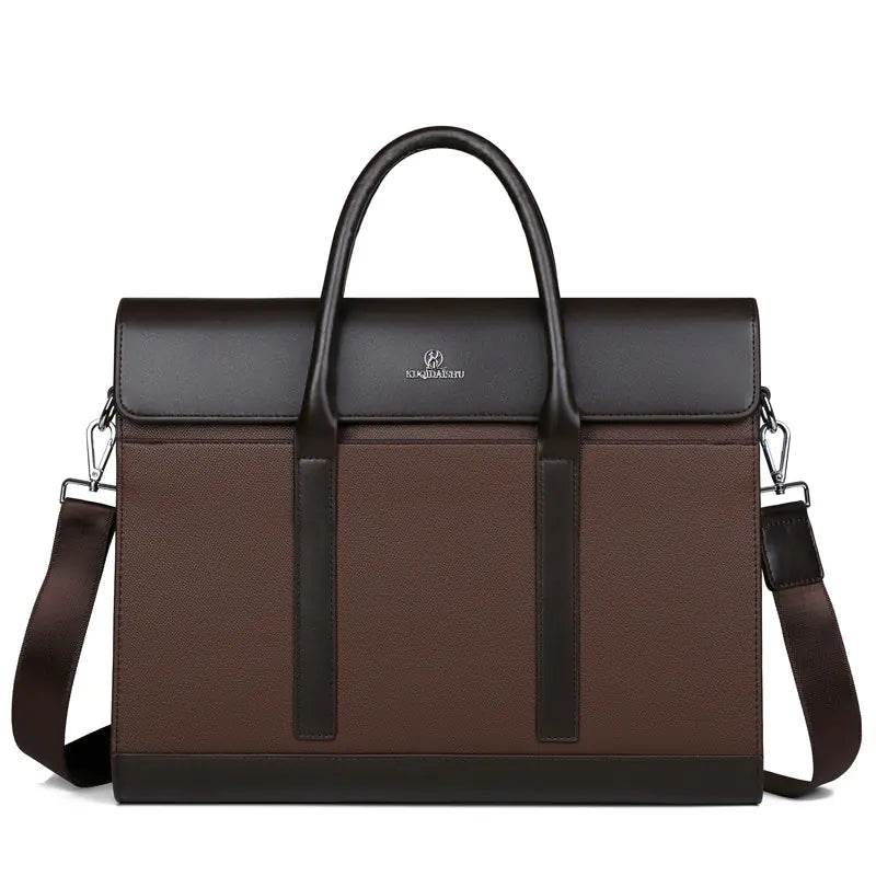 Kuji Business Men's Leather Briefcase Bag - Solstik