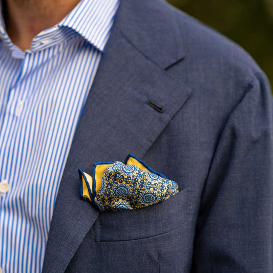 Fiastra - Silk Pocket Square - Yellow - Solstik