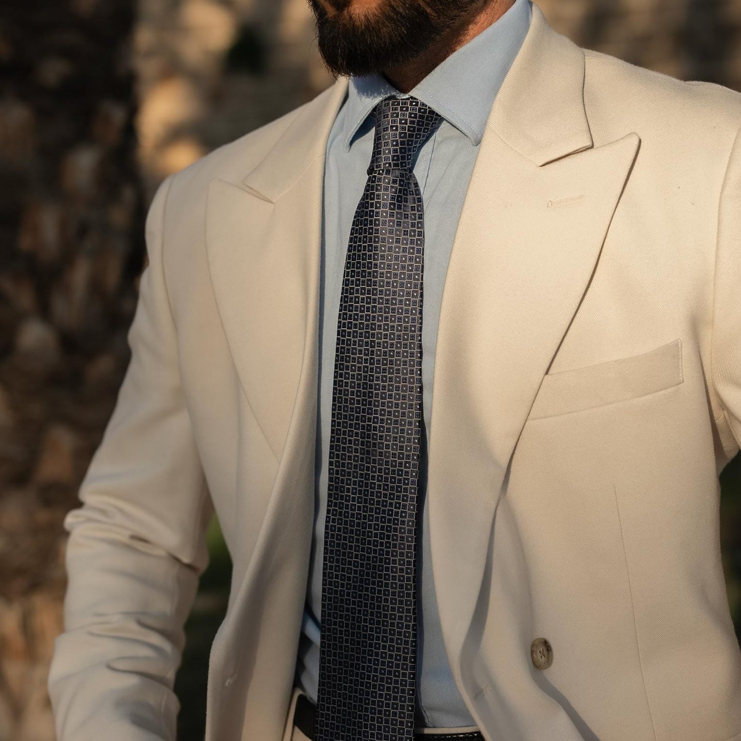 Ravenna - Silk Jacquard Tie - Blue - Solstik