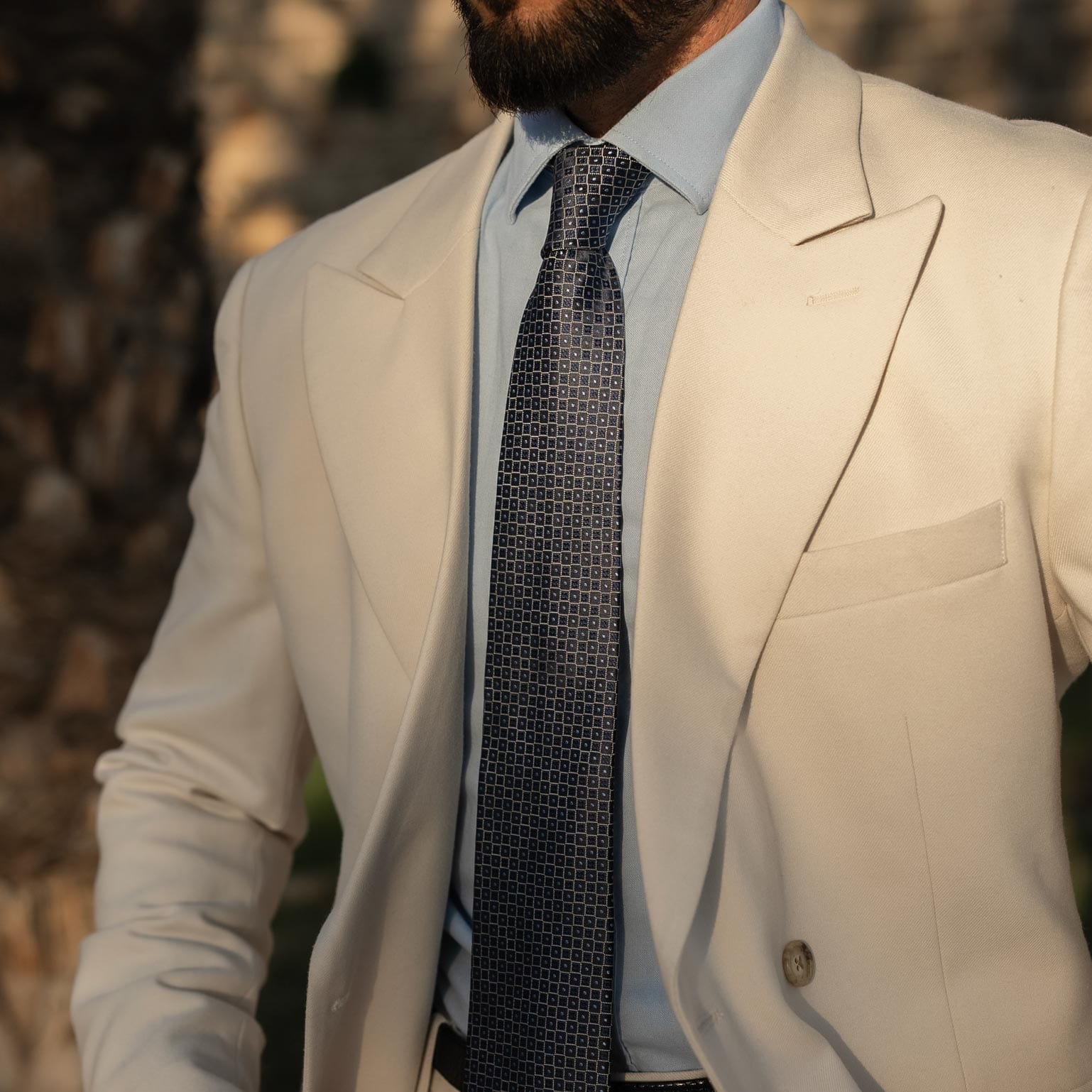 Ravenna - Silk Jacquard Tie - Blue - Solstik