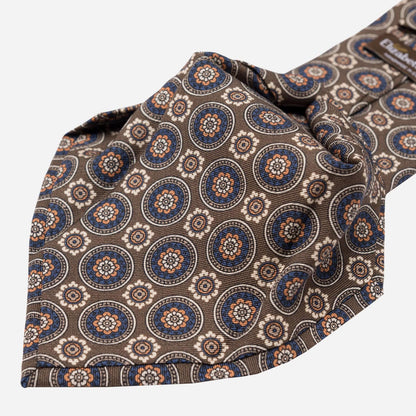 La Vigna - Printed Wool & Silk Tie - Brown - Solstik