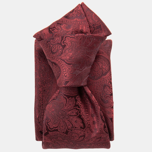 Vienna - Silk Jacquard Tie - Burgundy - Solstik