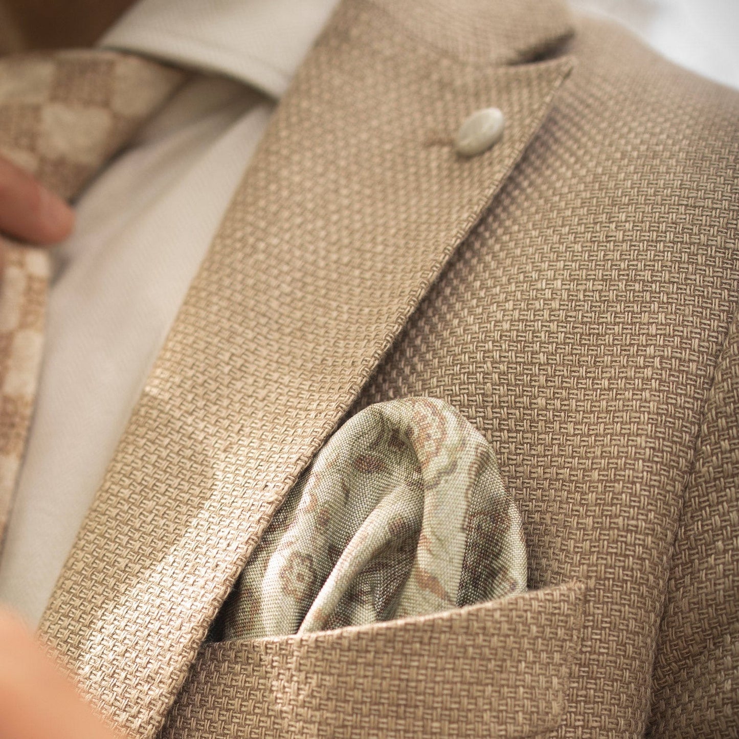 Pascal - Double Sided Silk Pocket Square - Sage Green - Solstik